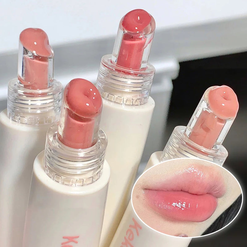 Brillo labial en gelatina, brillo labial duradero, lápiz labial hidratante de color, espejo, tinte labial al agua, maquillaje de belleza coreana para el cuidado de los labios