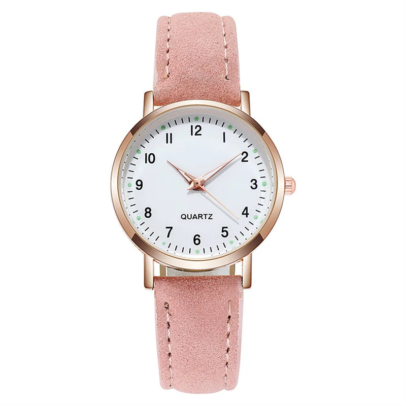 Relojes de mujer, pulsera de cuero luminosa, reloj sencillo, elegante reloj de cuarzo de moda, relojes de pulsera para mujer, reloj femenino