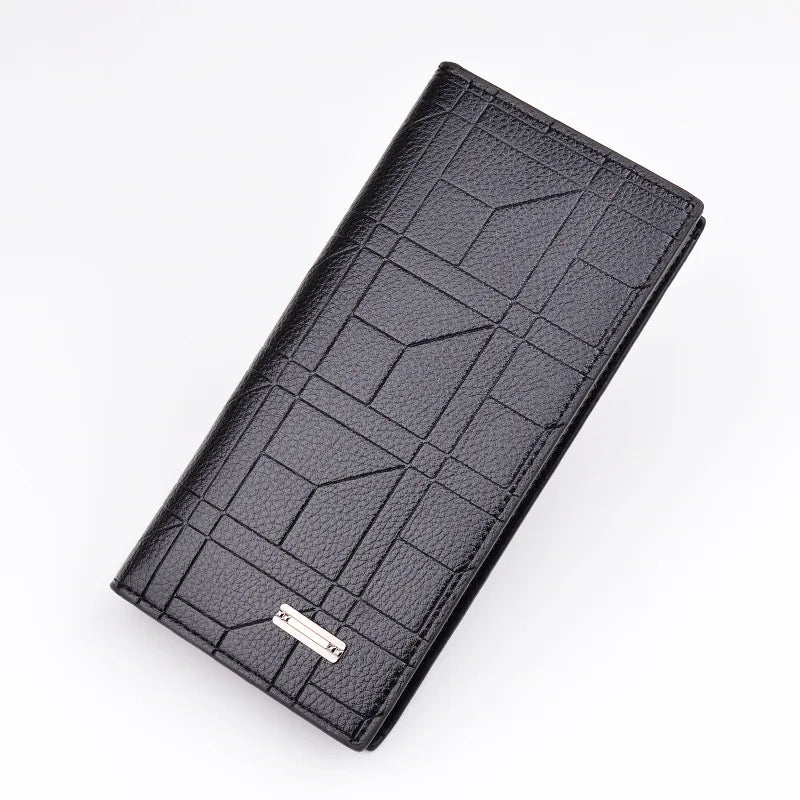 High Capacity Long Men Wallet Luxury PU Leather Coin Purses Male Clutch Multi-Card ID Credit Bank Card Holder Vertical Wallets