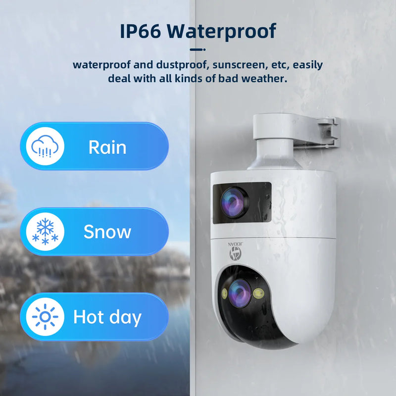 JOOAN 4K PTZ IP Camera Outdoor Waterproof Dual Lens 5G WiFi Security Camera Auto Tracking Video Surveillance Camera Baby Monitor