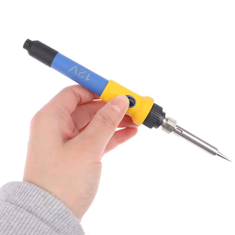 DC 12V Portable Soldering Iron Low-voltage Car Battery 60W Welding Rework Repair Tools Rubber Handle Rechargeable Soldering Iron