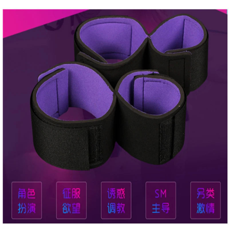 Adult Bdsm Game Products Toys Women Couples Handcuffs Binding Set SM Restraint Wrist And Ankle Cuff No Vibrator Sex Toy Sex Shop