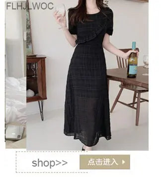 Lindo minivestido de cita de Año Nuevo sin mangas para mujer, estilo coreano japonés, diseño retro vintage, vestido camisero con botones a cuadros 11021