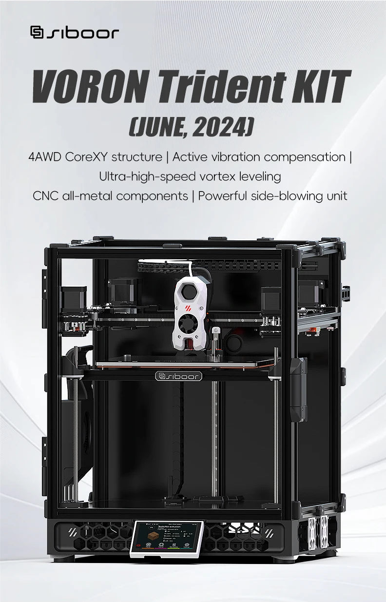 Voron Trident SIBOOR [junio de 2024] Impresora 3D CoreXY 4AWD con estructura de metal CNC, kits completos de impresora 3D DIY mejorada Stealthburner