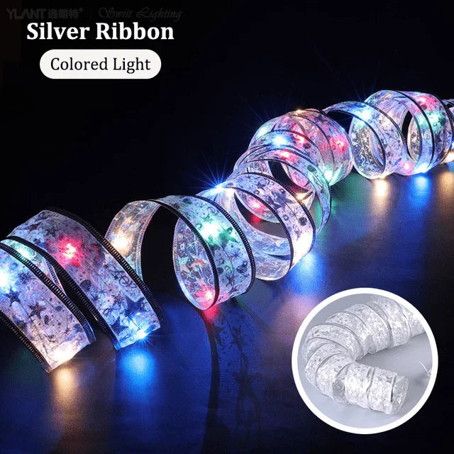 5Meter Ribbon LED Fairy Light Christmas Decoration Christmas Tree Ornaments For Home Bows String Lights Navidad Natal New Year