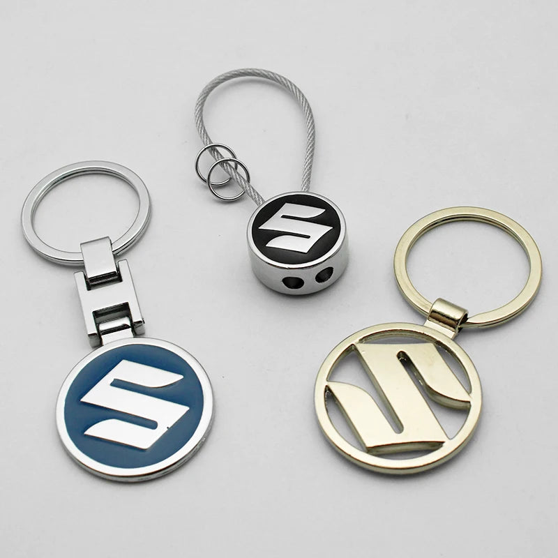 For Suzuki Grand Jimny Vitara Swift SX4 Alto Car Metal Keychain Leather Key Ring 3D emblem Keychain Rings Styling Accessories