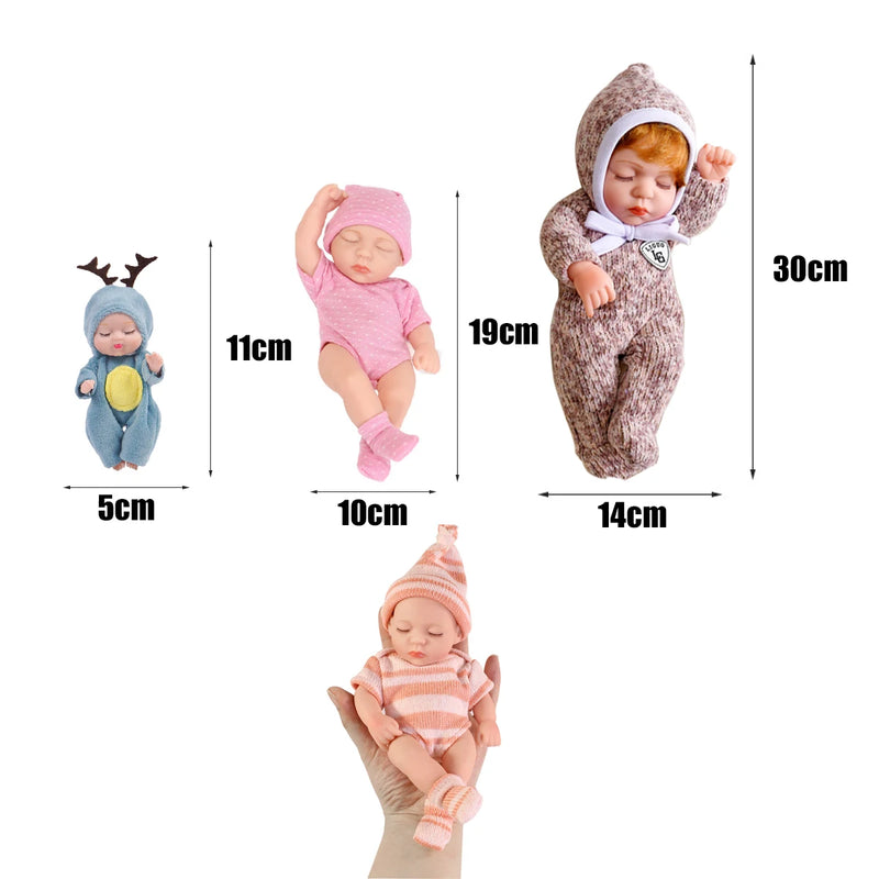 Muñecas Reborn de silicona de 11/19/30 cm, juguetes para bebés Reborn, muñeca de vinilo impermeable, linda mini muñeca Reborn para niñas, regalo de cumpleaños