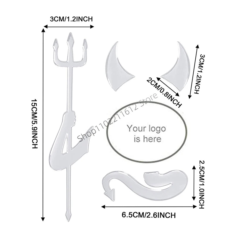 Pegatinas con el logotipo del emblema del demonio en 3D para el coche, para Volkswagen, Benz, BMW, Toyota, Hyundai, Nissan, Mazda, decoración exterior con estilo de diablo