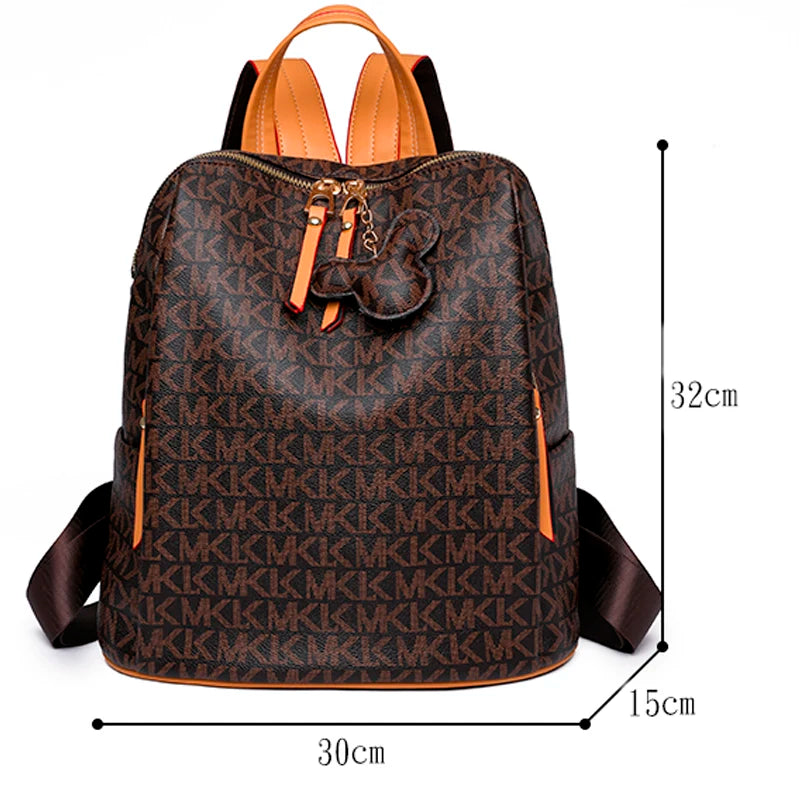 Mochila pequeña de lujo para mujer 2023, delicada mochila de tela de PVC, bolso de hombro para mujer, mochila de diseño con letras, bolsos elegantes, bolso escolar