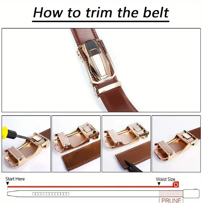 New Men's Genuine Leather Belt Alloy Buckle Ratchet Belt Top Quality Belt Fashion Belt for Men