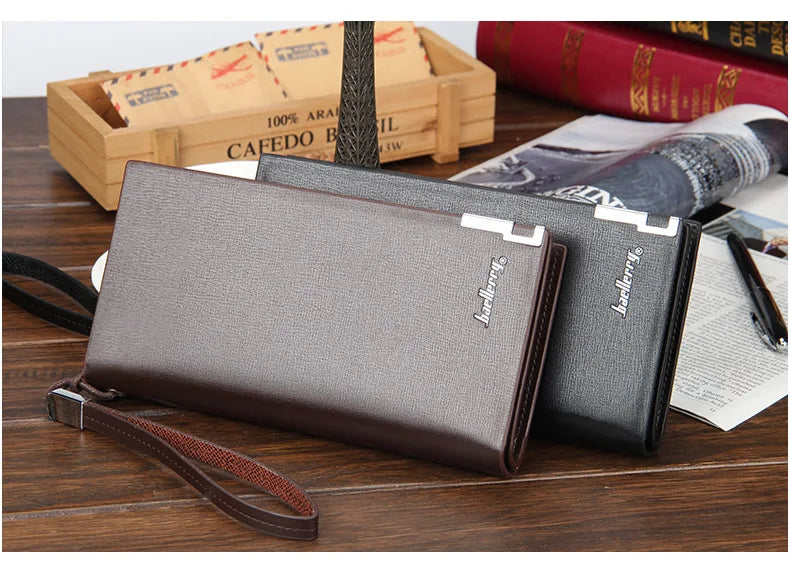 Baellerry Men Wallets Classic Long Style Card Holder Male Purse Quality Zipper Large Capacity Big Brand Luxury Wallet For Men