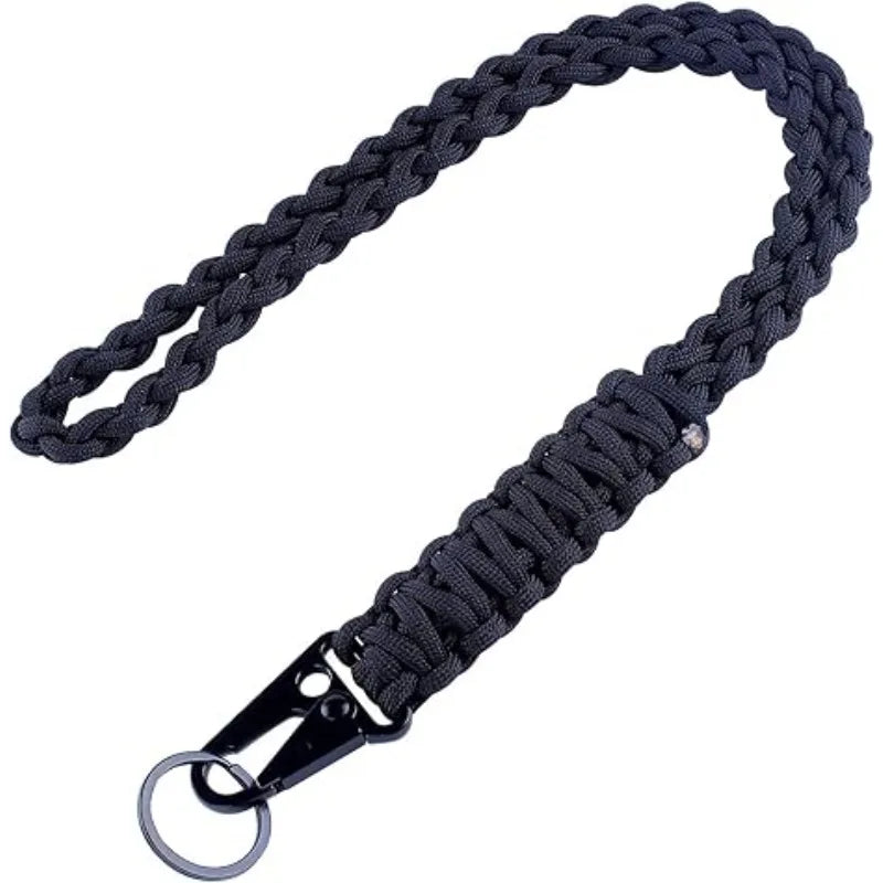 Cordón de paracaídas DIY, cinturón trenzado con hebilla de acero negro, cordón para teléfono móvil para acampar, andar en bicicleta, campo, supervivencia al aire libre, llavero