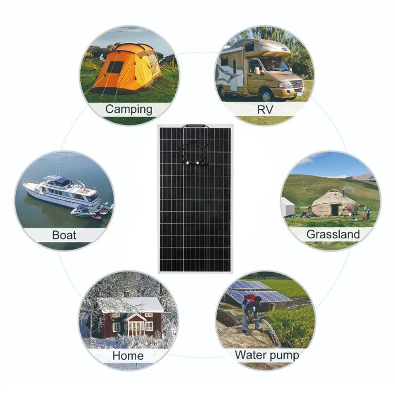 600w 300w flexible solar panel for 12v solar cell battery charger kit photovoltaic system for car boats marine motorhome Vans