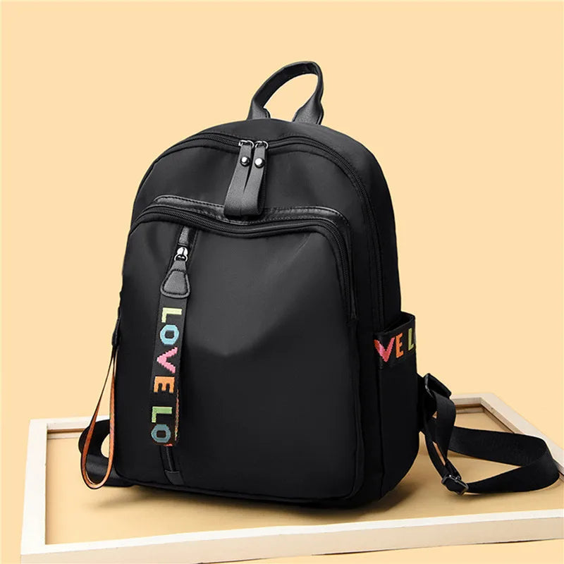 Mochila antirrobo de tela impermeable, bolso de hombro grande para mujer, mochila de viaje informal sencilla de gran capacidad para adolescentes