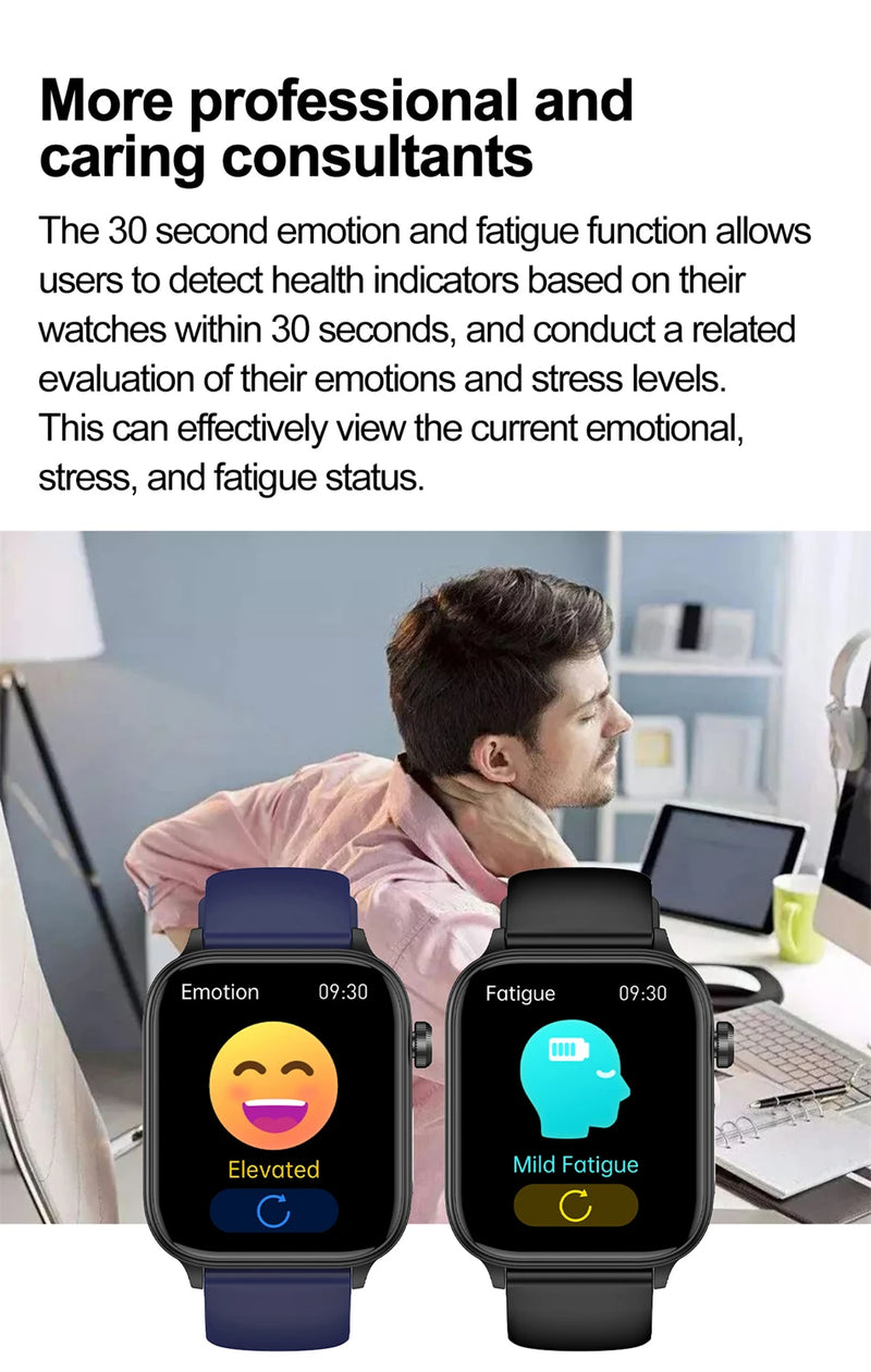 LIGE Health - Reloj inteligente de grado médico para hombre y mujer, con control del lípido en sangre, ácido úrico, ECG+PPG, temperatura corporal, llamadas por Bluetooth