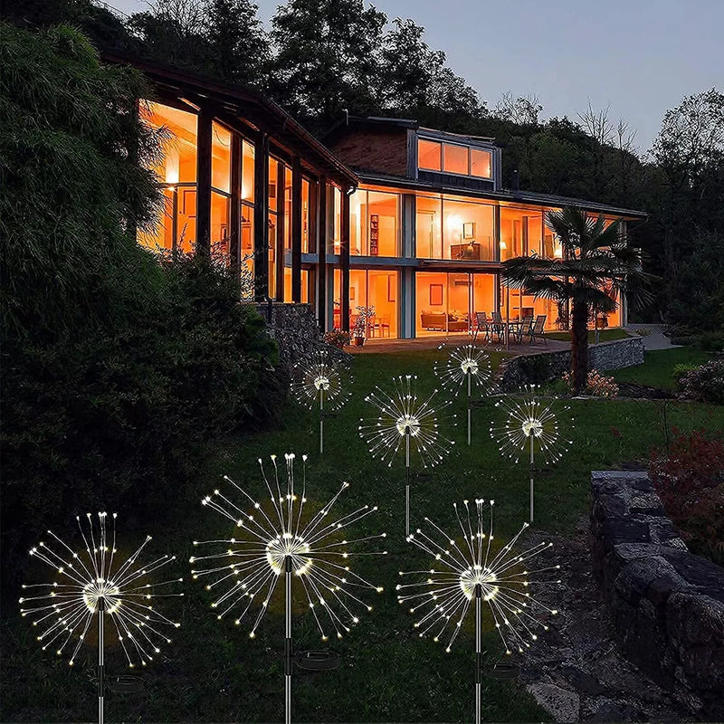 420LED Solar Firework Lights Outdoor IP65 Waterproof 300/200/60LED Solar Garden Flower Lights 1 Pack With 8 Lighting Modes Light