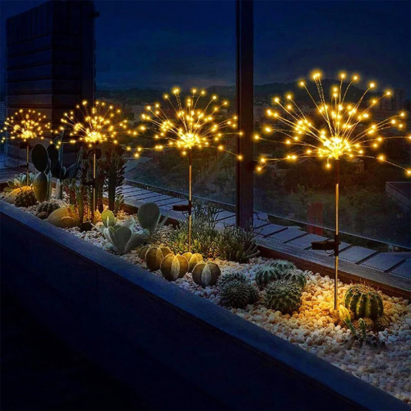 420LED Solar Firework Lights Outdoor IP65 Waterproof 300/200/60LED Solar Garden Flower Lights 1 Pack With 8 Lighting Modes Light