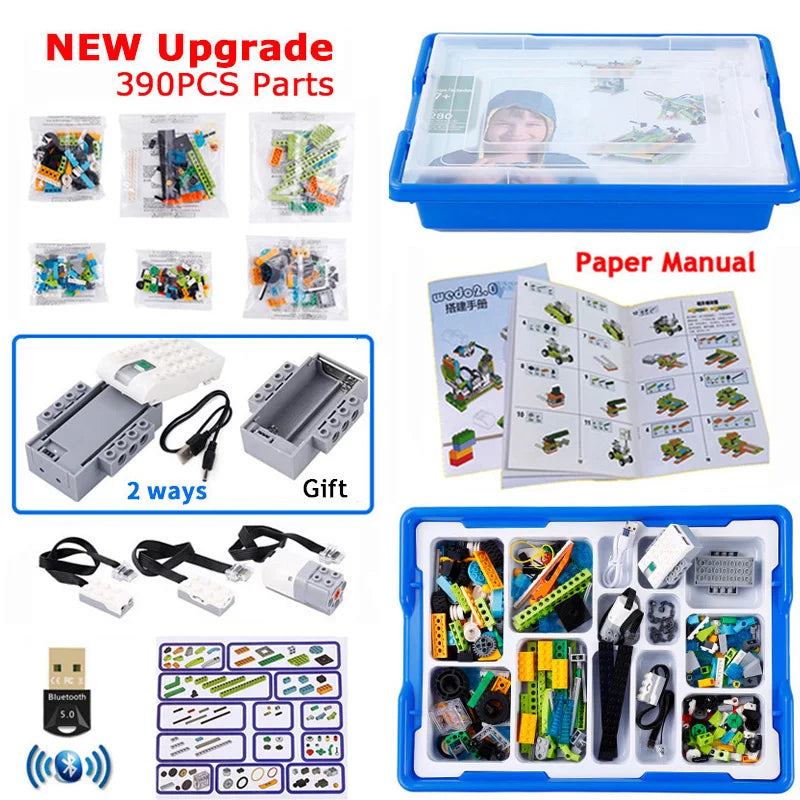 390 piezas de la tercera generación WeDo 2.0 Core Set Scratch 3.0 Robotics Construction School STEAM Kit de ladrillos educativos Juguetes Regalos