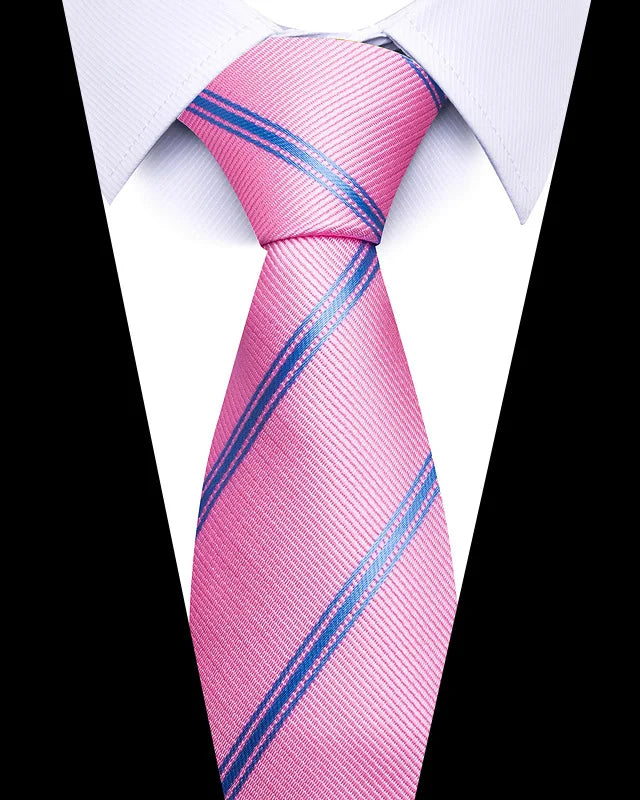 High-quality Wedding Ties For Men Fashion New Style Blue Strip Print Neckties Daily Office Apparel Accessories Gift For Man