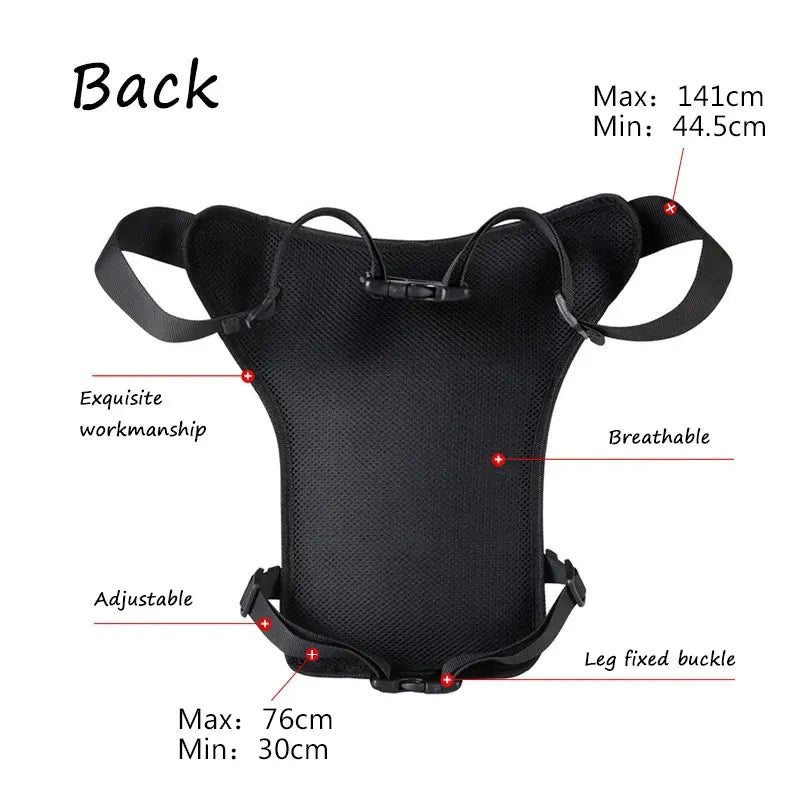 Riñonera de nailon impermeable para hombre, bolso de pierna, cadera, muslo, riñonera, cintura, viajes, motociclismo, bandolera