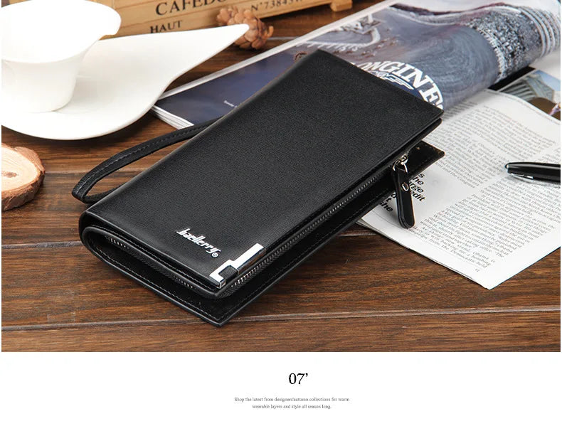 Baellerry Men Wallets Classic Long Style Card Holder Male Purse Quality Zipper Large Capacity Big Brand Luxury Wallet For Men