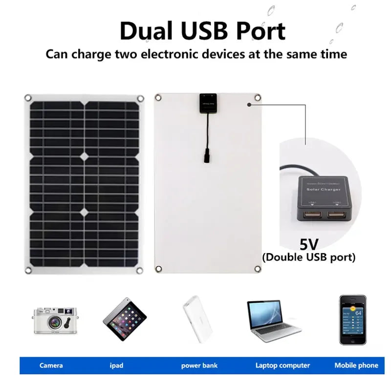 40W-1200W Solar Panel 18V Solar Panel USB Charger Port with Solar Charge ControllerSolar Battery Charger Outdoor Camping