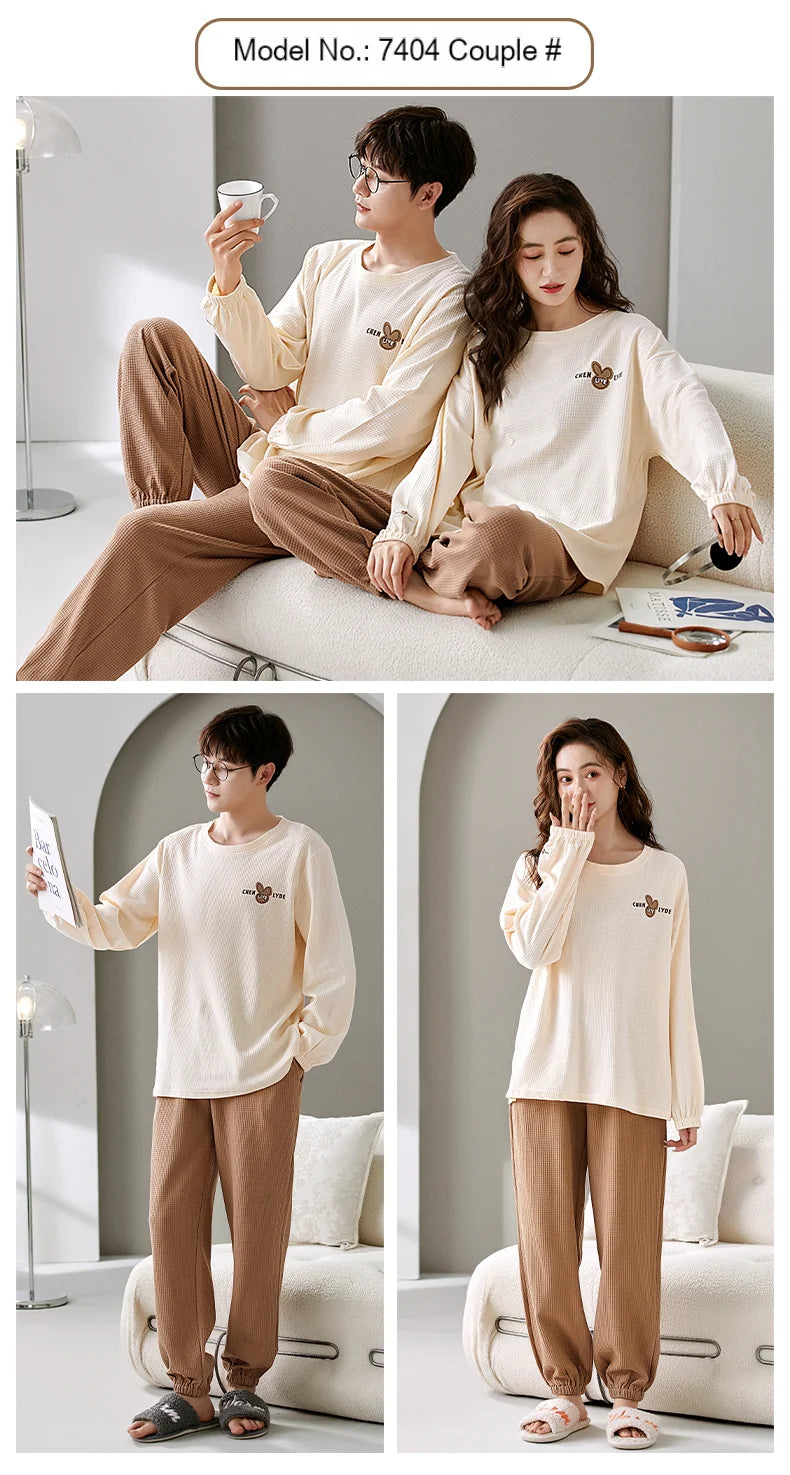 Couple's Pajamas Sleepwear Cotton Silk Men Warm Man Big Size Fluffy Lounge Pijama Stitch Loungewear Pyjama Knight Nightgowns