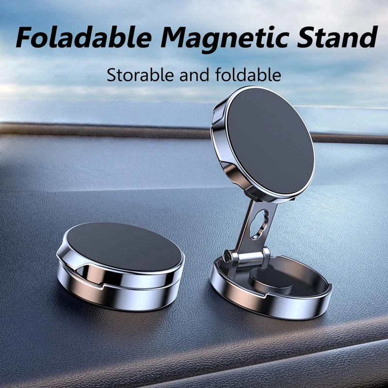 Soporte magnético plegable redondo para coche, soporte giratorio de 360 ​​grados para teléfono móvil, soporte con imán fuerte para iPhone y Samsung