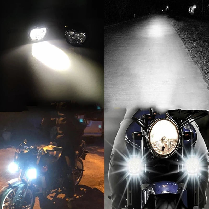 2pcs Motorcycle Led Headlight 12V High Bright Led Lights Lamp for Motorbike Moto External Front Led Focus Auxiliary Spotlights