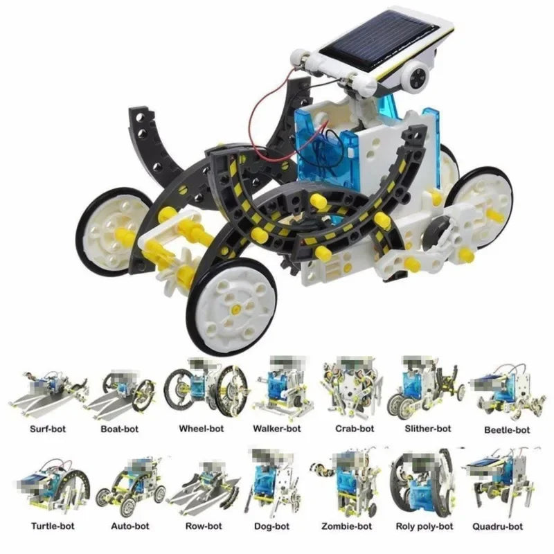 Kit de bricolaje de robot con energía solar, juguetes educativos científicos para niños, 13 formas de transformación, regalo para niños, escuela, STEM