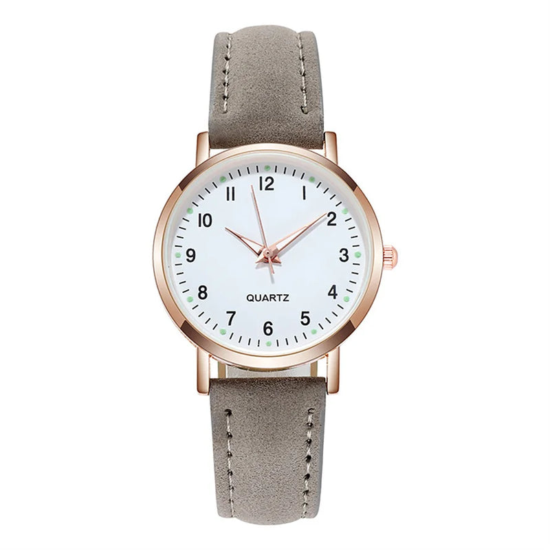 Relojes de mujer, pulsera de cuero luminosa, reloj sencillo, elegante reloj de cuarzo de moda, relojes de pulsera para mujer, reloj femenino