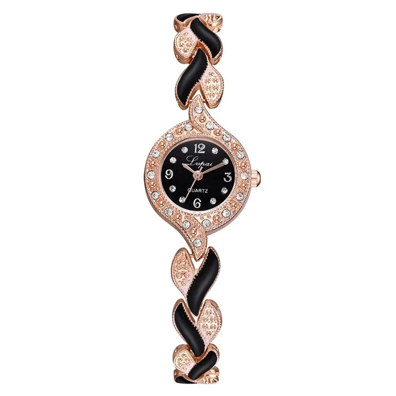 LVPAI Nuevo reloj para mujer Elegante esfera de diamantes de imitación Vestidos Pulseras Relojes de pulsera de cuarzo de moda para mujer Reloj de regalo Zegarek Damski