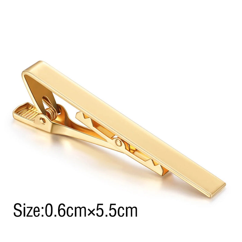 Tie Clip Fashion Style Ties for Men Metal Tone Simple Bar Clasp Practical Necktie Accessories Clasp Tie Pin for Mens Collar Clip