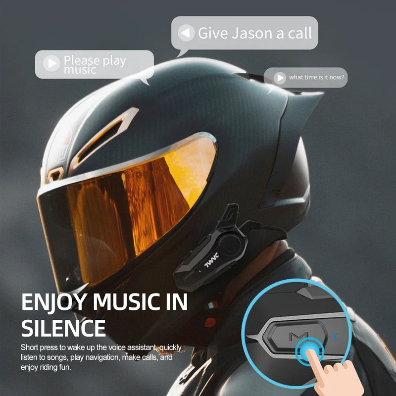 E1 Bluetooth Intercom Motorcycle helmet bluetooth headset intercomunicador Moto Interphone Headset Wireless For 2 Rider 1000M