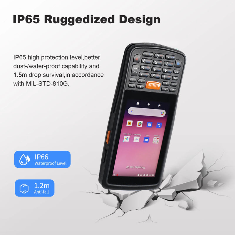 Android 11 4" Rugged PDA Handheld Terminal  4GB+64GB 1D2D Scanner Barcode Reader 4G WiFi GPS Warehouse  Data Collector Inventory