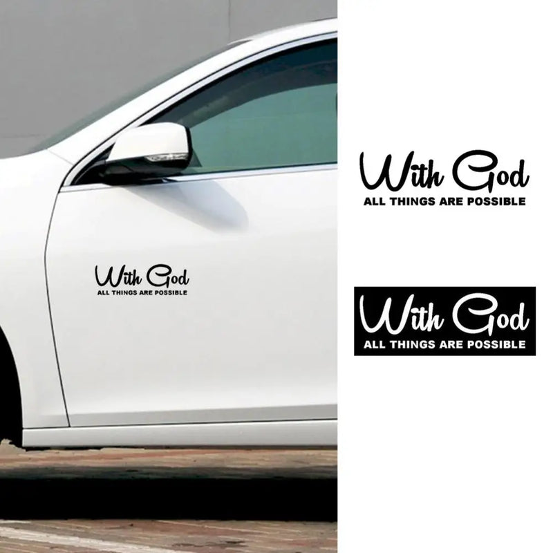 With God All Things Are Possible Car Styling Vehicle Window Decor Self Adhesive Sticker