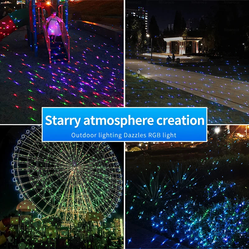 Dynamic starry sky laser projection lighting Park courtyard decoration rotating atmosphere light outdoor laser light