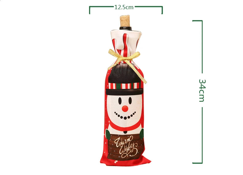 Christmas Wine Bottle Cover Merry Christmas Decorations For Home 2024 Christmas Ornament Xmas Navidad Natal Gifts New Year 2025