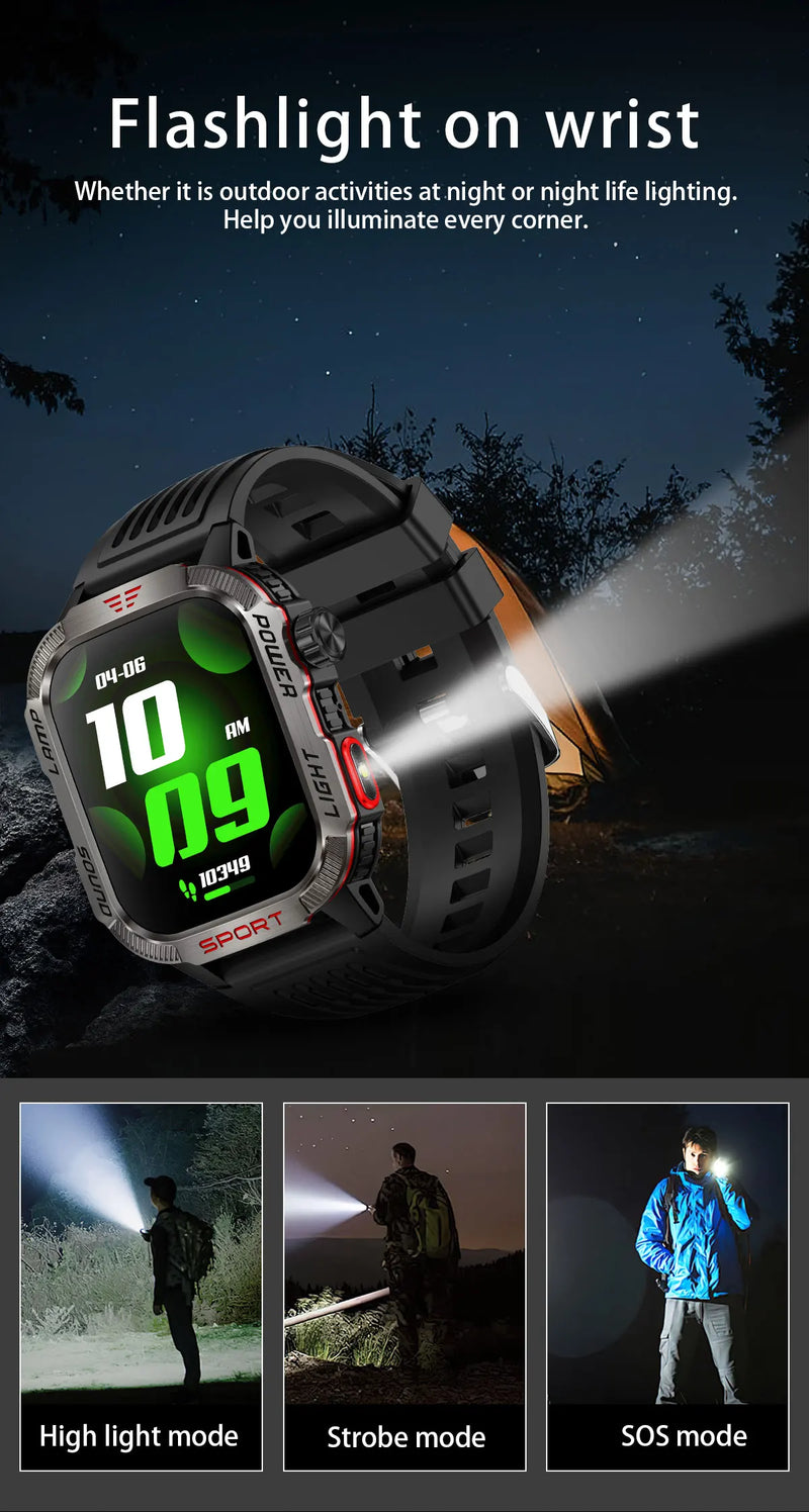 Reloj inteligente deportivo profesional para exteriores con GPS, nuevo reloj inteligente para hombre con control del ritmo cardíaco, llamadas por Bluetooth, resistente al agua hasta 3 ATM, para natación y fitness, 2024