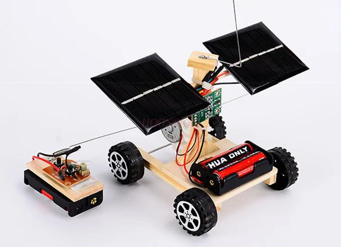 Kit de bricolaje para coche solar con control remoto, experimento científico para niños, STEM, educación electrónica, tecnología, física, juguetes para niños en edad escolar