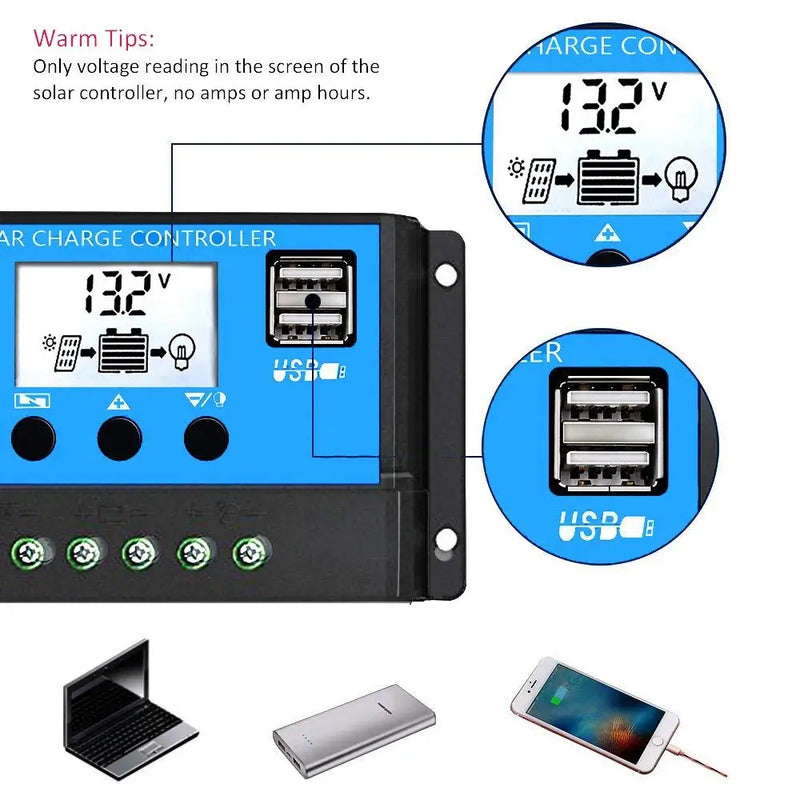 Sistema de energía solar de 2000 W, kit de panel solar, batería solar de 12 V, controlador de 10 A-60 A, panel solar para el hogar, caravana, autocaravana, casa de acampada