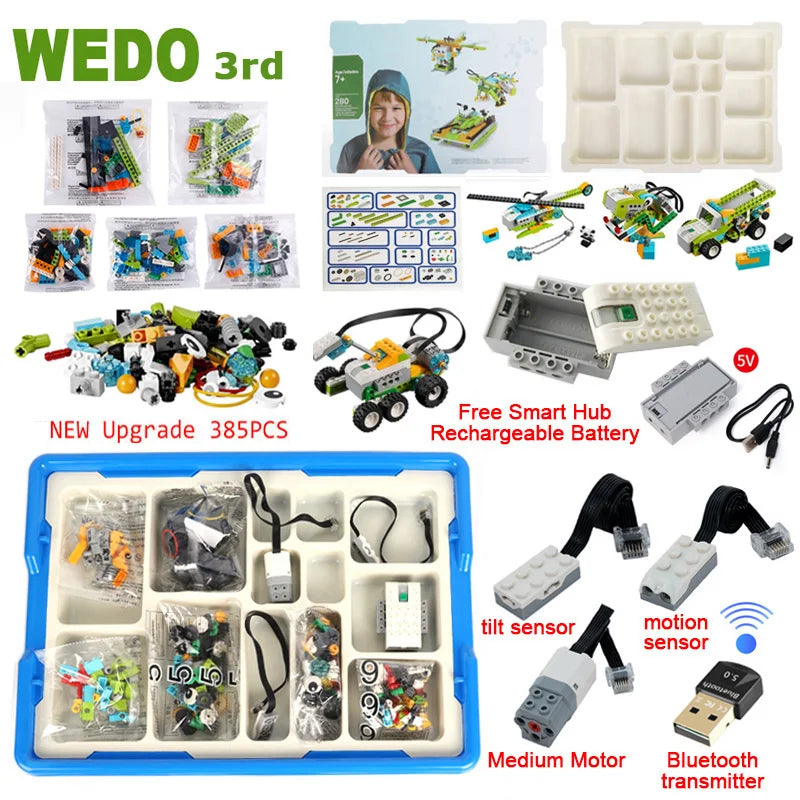 390 piezas de la tercera generación WeDo 2.0 Core Set Scratch 3.0 Robotics Construction School STEAM Kit de ladrillos educativos Juguetes Regalos