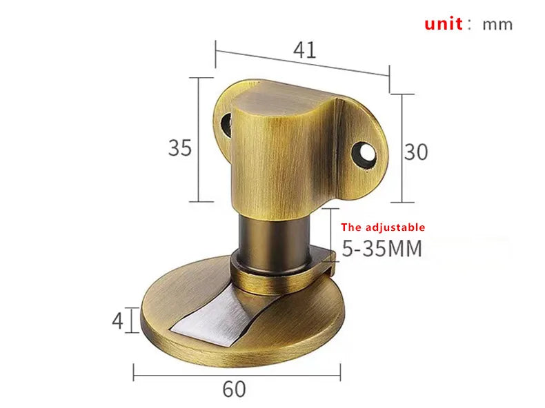 Adjustable Suction No Punching 304 Stainless Steel Door Suction Lift Door Collision Preventer Toilet Strong Magnetic Door Stop