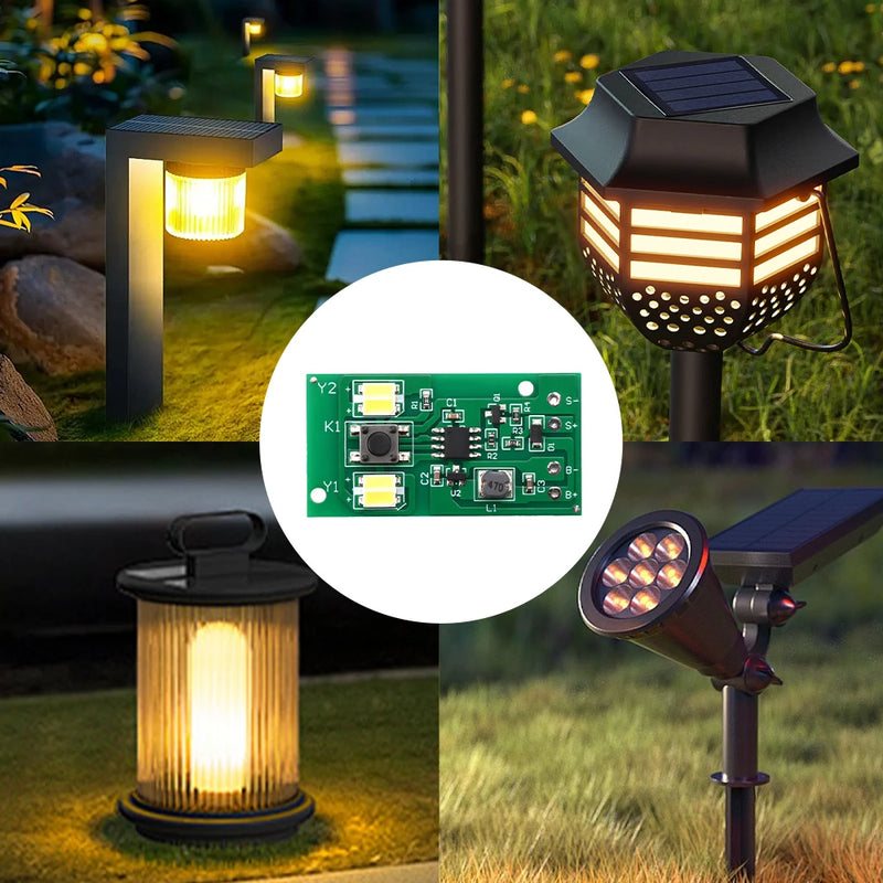 1.2V Bi-Color White + Warm Solar Light Circuit Board Solar Lawn Light Solar Fence Light Source Board Control Light Board DIY Kit