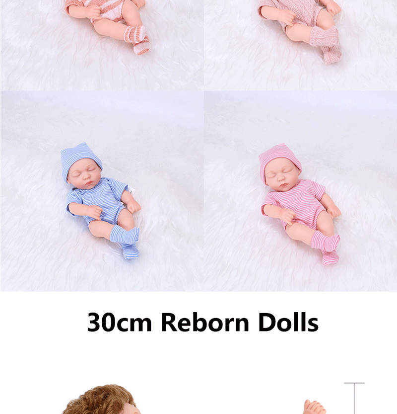 Muñecas Reborn de silicona de 11/19/30 cm, juguetes para bebés Reborn, muñeca de vinilo impermeable, linda mini muñeca Reborn para niñas, regalo de cumpleaños