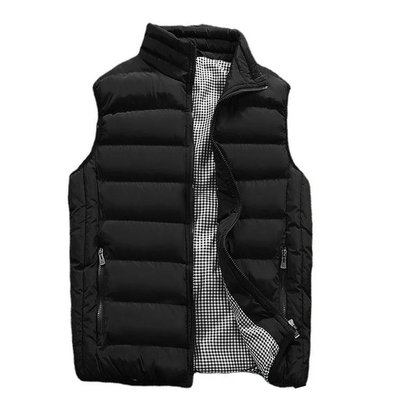 Chaleco para hombre, chaleco a prueba de viento, chaqueta para hombre, chaleco sin mangas, chaqueta de invierno, abrigo informal para hombre, chaleco grueso y cálido de algodón