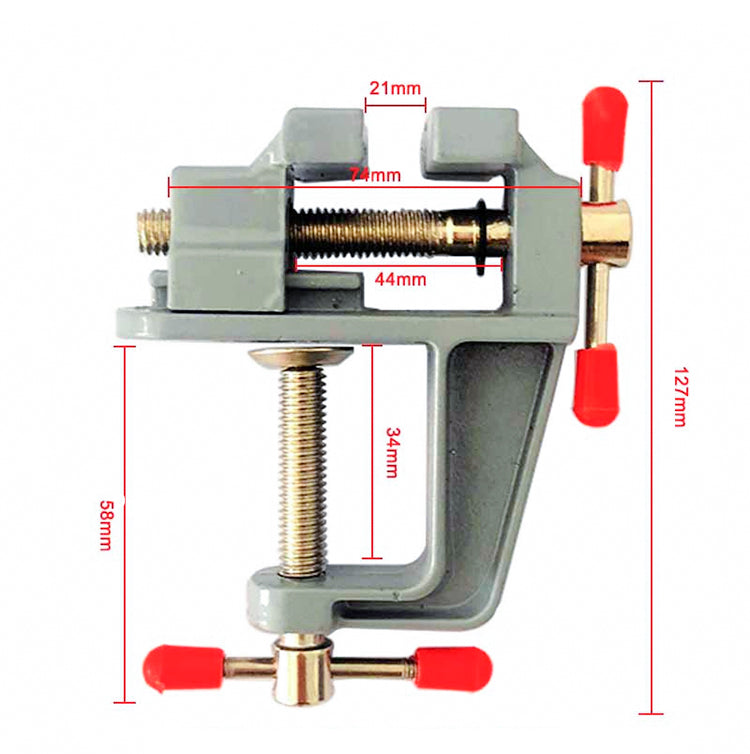 Mini tornillo de banco multifunción de 3,5" de aluminio, para manualidades de joyería, alicates planos para mesa