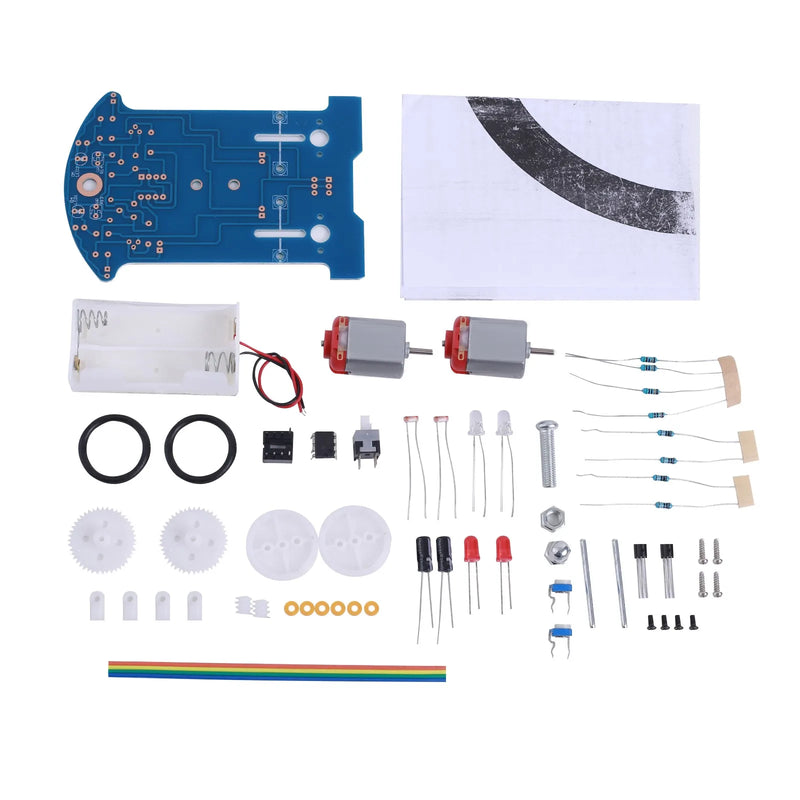 Kit de electrónica para hacer tú mismo en un coche inteligente, proyecto de soldadura, práctica de robot de seguimiento de línea para estudiantes de STEM, educación escolar