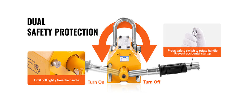 Elevador magnético permanente VEVOR de 100 kg a 2000 kg Capacidad de tracción Factor de seguridad 2,5 Imán de elevación de neodimio y acero Imanes de elevación